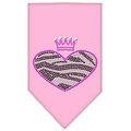 Unconditional Love Zebra Heart Rhinestone Bandana Light Pink Large UN849357
